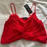 Timing Red Sleeveless Tie Front Camisole Photo 0