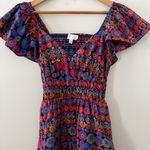 PINCH Floral Smocked Maxi Dress Cut Out mosaic Size M Red Size M Photo 6