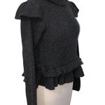 Ganni Phantom Gray Ruffle Open Back Wool Sweater XS NWT Photo 5