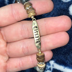 Source Unknown "Blessed" Bar Charm Beaded Stretch Bracelet with wood, glass, and crystal beads Photo 6