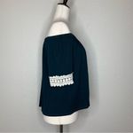 Rainbow & Cupcakes Green Crochet Trim Off Shoulder Top Green Photo 6