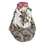 Aratta Silent Journey Plaid Sleeveless Dress Floral Chiffon Back Paisley Flowy Red Size L Photo 4