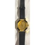 Gold Tone Black Accent Women's Quartz Fashion Watch with Rhinestone‎ Detail Photo 3