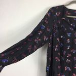Hatch Maternity Tunic Dress One Size Black Floral Oversized Long Sleeve Mini Photo 9