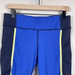 Athleta  Womens‎ Velocity Colorblock Capri Medium Blue Leggings Active Sporty Gym Photo 1