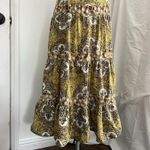 Mlle Gabrielle Boho Tiered Maxi Sundress in Yellow Floral y2k Spaghetti Strap A-Line Dress Photo 1