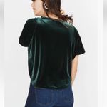 Madewell Emerald Green Velvet Butterfly Top, S Photo 2