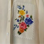 Diane Von Furstenberg  Vintage Silk Floral Motif Button Down Blouse Small Womens Photo 1