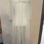 RARE VTG 50s MCM Carillon Sheer Nylon Chiffon Nightgown Robe White Bridal Sz 36 Photo 4