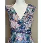 Connected Apparel Jessica Simpson Womens Sleeveless Tired Ruffle Party Dres Sz 8 Blue Pink Green Photo 4
