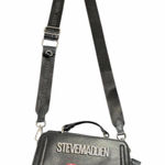 Steve Madden Vampire Lips Crossbody Bag Black – Rhinestone Logo – Pre-owned Photo 0