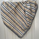 Scarves by Vera Scarf Square 26" Gray‎ White Brown Stripes Geometric Photo 0