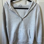 Grey Quarter Zip Hoodie Gray Size M Photo 0