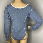 Pepe Jeans Vintage Bodysuit Floral Blue Cream Corset and Lace Detail Size Large Photo 5