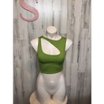 Pull & Bear  Lime Green Cutout Tank Top | Ribbed Asymmetrical Crop Top Size XS Photo 2