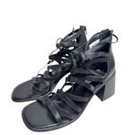 Steve Madden Strappy Sandals Size 8.5 Black Leather Cherri Open Toe Block Heel Photo 1