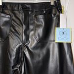 CeCe  Faux Leather Cropped Wide Leg Pants Photo 3