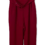 Red Strapless Jumpsuit with‎ Belt and Pockets Photo 0
