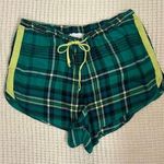 Green Plaid Flannel Shorts Photo 0