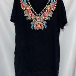 Solitaire Wo size XL Black LOUNGE SUMMER DRESS FLORAL EMBROIDERY POCKETS CLEAN Photo 8