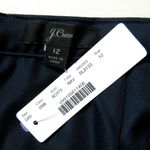 J.Crew NWT Pleated Midi in Navy Blue Satin A-line Flared Skirt 12 $98 Photo 3