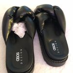 ASOS New  DESIGN Flexing padded knotted slides in black, women size US 6 Photo 3