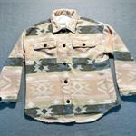No Boundaries  Hooded Shirt Jacket Women’s XL Aztec Print Pink Button Up Poly Photo 6