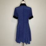 Olivaceous  100% Silk Blue Button Down Short Sleeves Dress, Sz Large Photo 7
