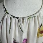 Parker  Ruffled Floral Midi Dress Women XS White Silk Novelty Asymmetrical Party Photo 7