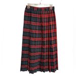 Worthington  Plaid Pleated Skirt Size 6 Vintage Tartan Red Full Length Preppy Photo 3