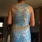 Boutique Baby Blue Sequin And Silver Jewel Prom Dress Perfect Condition Photo 6