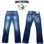 True Religion  Y2K low rise World Tour jeans Straight with flaps, sz 29 Photo 1
