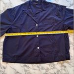 Quince 100% Organic Cotton Short Sleeve Button Up Top in Navy Sz L Photo 3