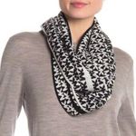 Michael Kors MICHAEL Infinity Scarf Black White Logo Stripe Photo 0