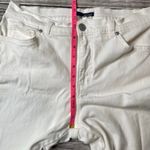 basic editions Classic Fit Straight Leg White Denim Jeans 8 Average Stretch Zip Photo 6