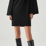 Lovers + Friends ‎ Unstoppable Sweater Dress Black Turtleneck Flared Sleeve S/M Photo 0