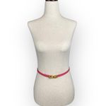 Vintage Authentic Mimi di N Pink Belt Gold Rope Buckle Signed 1980s Designer Photo 3