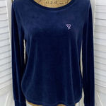 Victoria's Secret Victoria’s Secret Velour Crossover Split Back Pullover Sweatshirt Blue Medium Photo 0