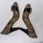 Michael MICHAEL KORS Snakeskin Leather Pumps High Heel Shoes Brown Black 10M Size 10 Photo 6