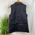 Eileen Fisher Black Sleeveless Cotton Blend Jean Zip Up Vest XS Photo 1