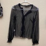 Hesperus Black Lace Sheer Top Shirt  Photo 0