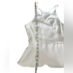 Amanda Uprichard ‎ White Wrap Sleeveless Peplum Top Size P Photo 4