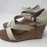 Toms  Taupe Strap Wedges Size 9 Photo 8