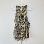 IRO  Animal Tiger Zebra Print Ruched Silk Tank Top - 2 Photo 1