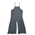 Easel Los Angeles Womens Medium Black Textured Wide Leg Jumpsuit Overalls Cotton Photo 8