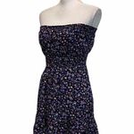 Strapless Blue Floral Dress Sz Medium Blue Photo 2