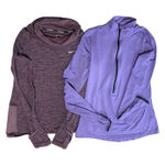 Nike Lot of 2 Dri-Fit 1/4 Zip Sz M Women Purple Long Sleeve Pullover Jacket Photo 0