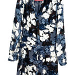 Lila Rose  Size 4 Dress‎ Blue Floral Drawstring Waist Long Sleeve Formal Workwear Photo 0