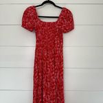 & Other Stories & Other Stories Women’s 0 Red Floral Puff Sleeve MIDI Dress Photo 4