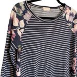 Altar'd State Altar’d state S striped blue white mixed print floral patchwork LS tunic top Photo 1